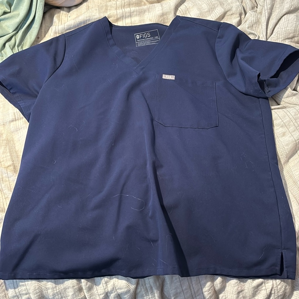 Figs Navy scrub top